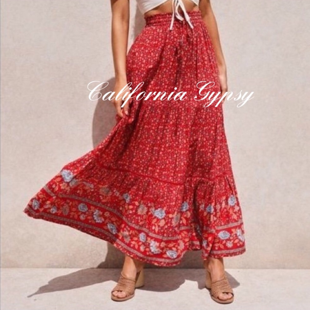 Bohemian Chic Floral Maxi Skirt - Picture 6 of 15